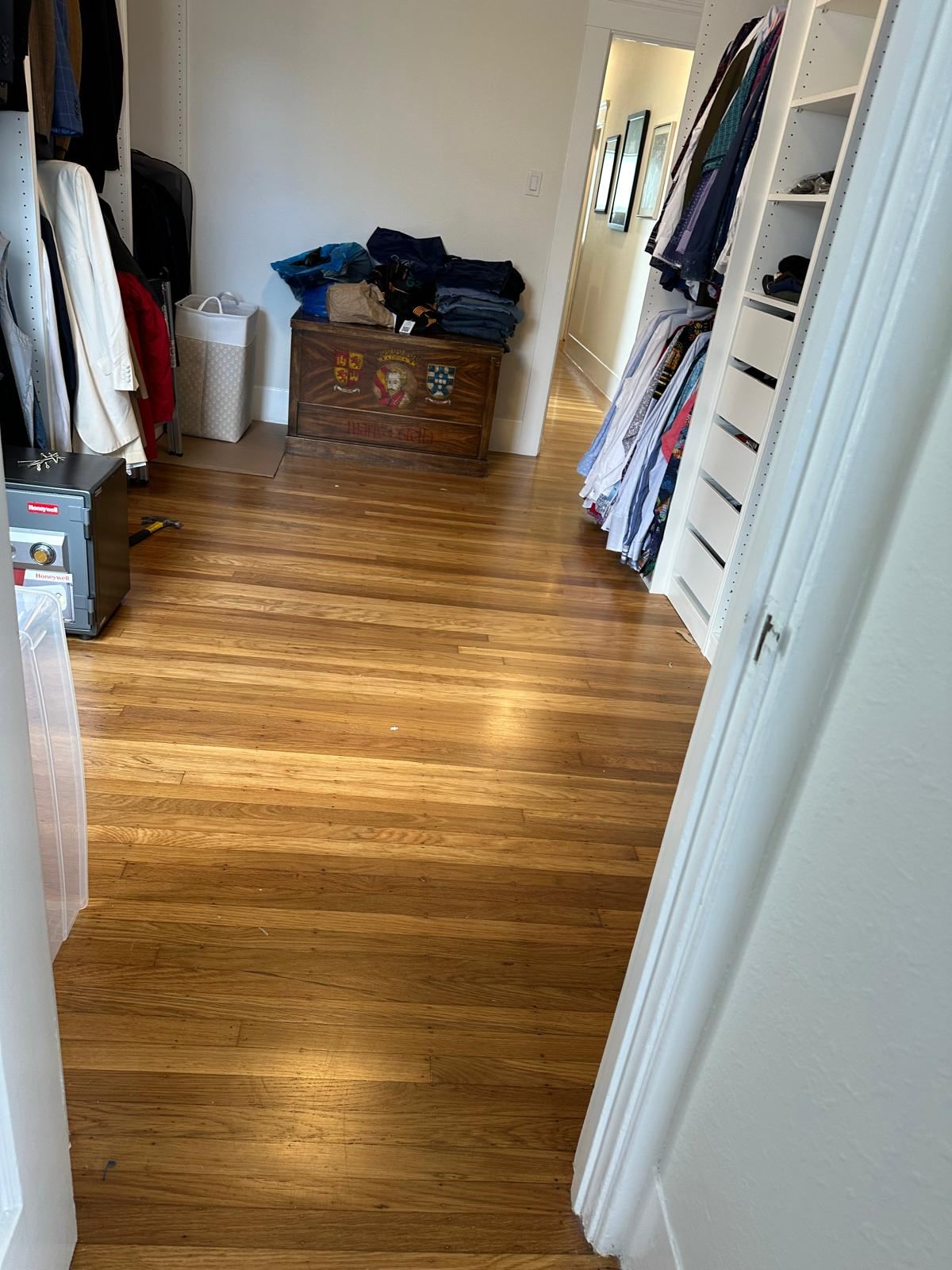 Interior floor and storage space after items have been cleared